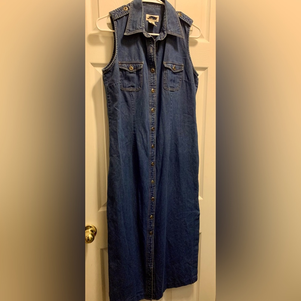 Women’s Denim button down dress.